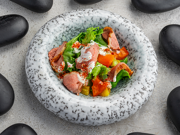 Салат с уткой и апельсином